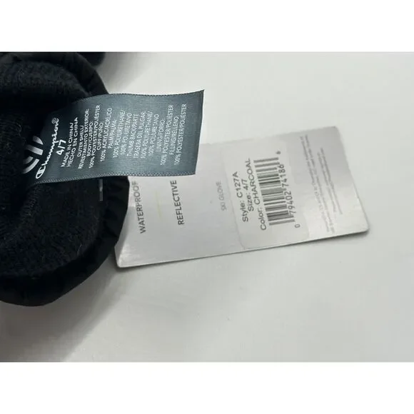 C9 Champion Boys Ski Gloves‎ Waterproof Black/Gray Size 4/7 - New - Picture 4 of 4